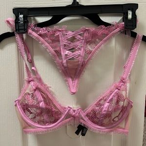 NWT For Love and Lemons Grace Bra and Thong Lingerie Set